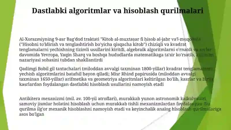 Algoritmlar nazariyasini tarixini õrganish 3