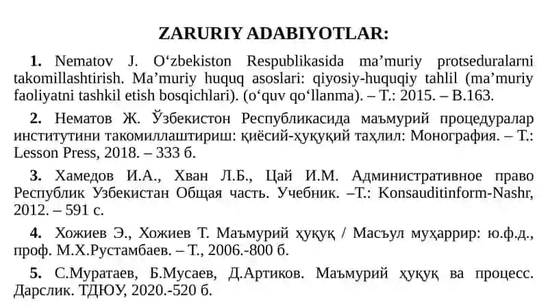 Ma'muriy Protse-duralar 3