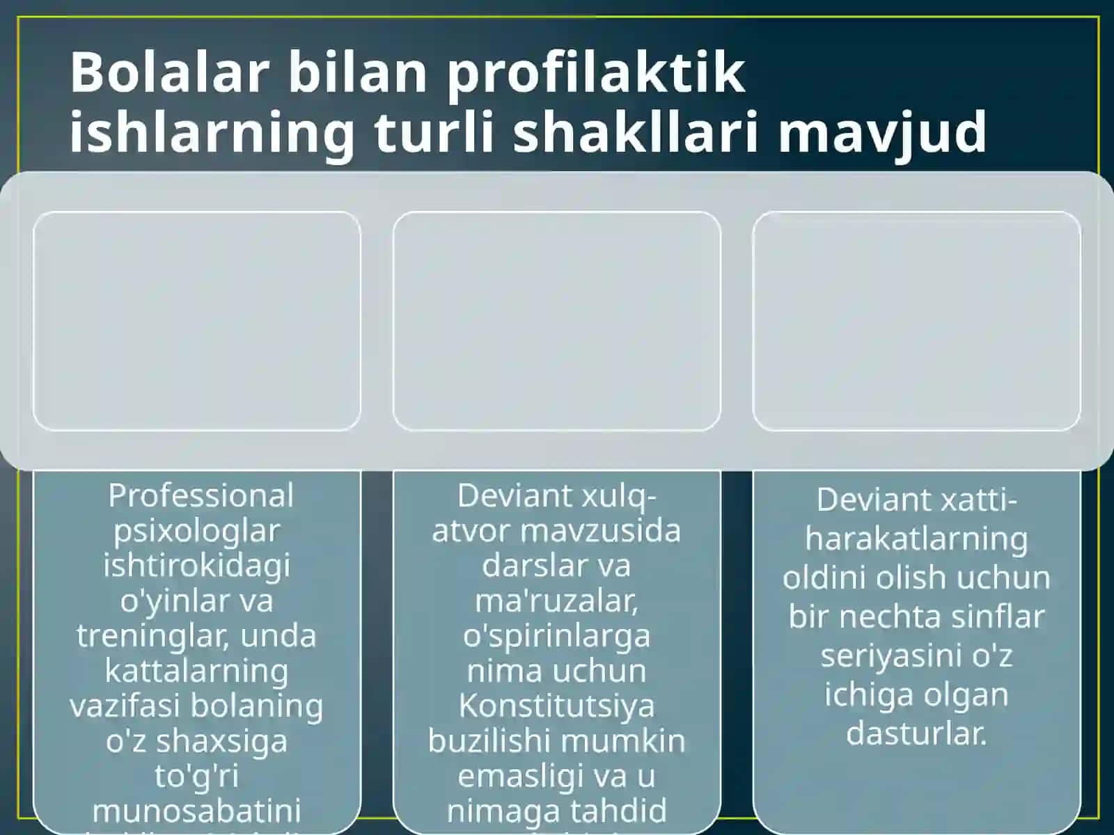 O’SMIRLAR DEVIANT XULQ-ATVORINING PROFILAKTIKASI 3