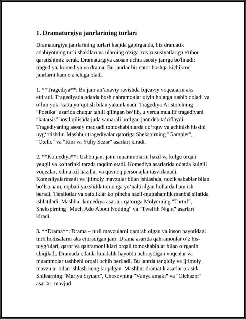 DRAMATURG JANRLAR 3