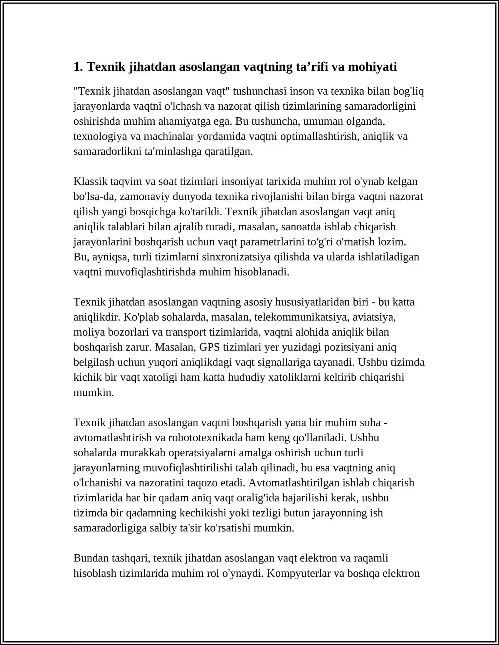 TEXNIK JIXATDAN ASOSLANGAN VAQT QANDAY VAQT 3