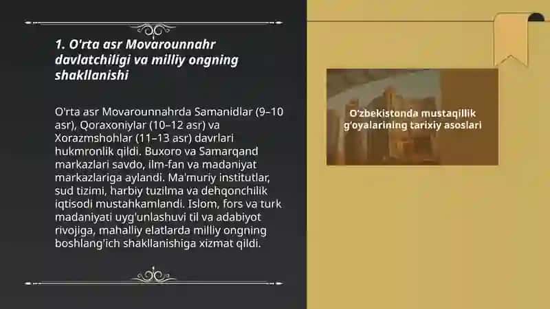 O'rta asr Movarounnahr davlatchiligi va milliy ongning shakllanishi 3