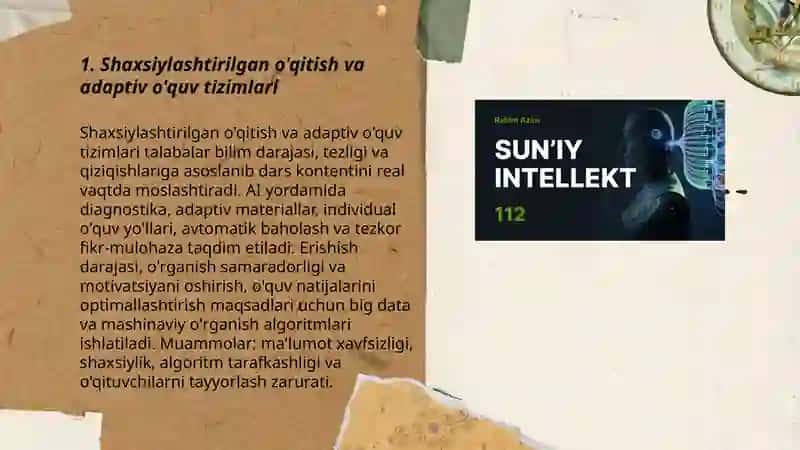 Ta'limda sun'iy intellekt texnologiyalari (AI)dan foydalanish imkoniyatlari 3
