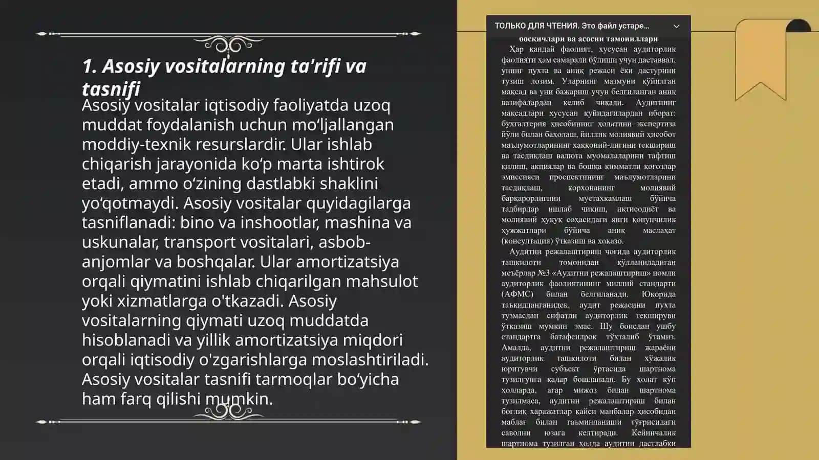 Asosiy vositalar auditi 3