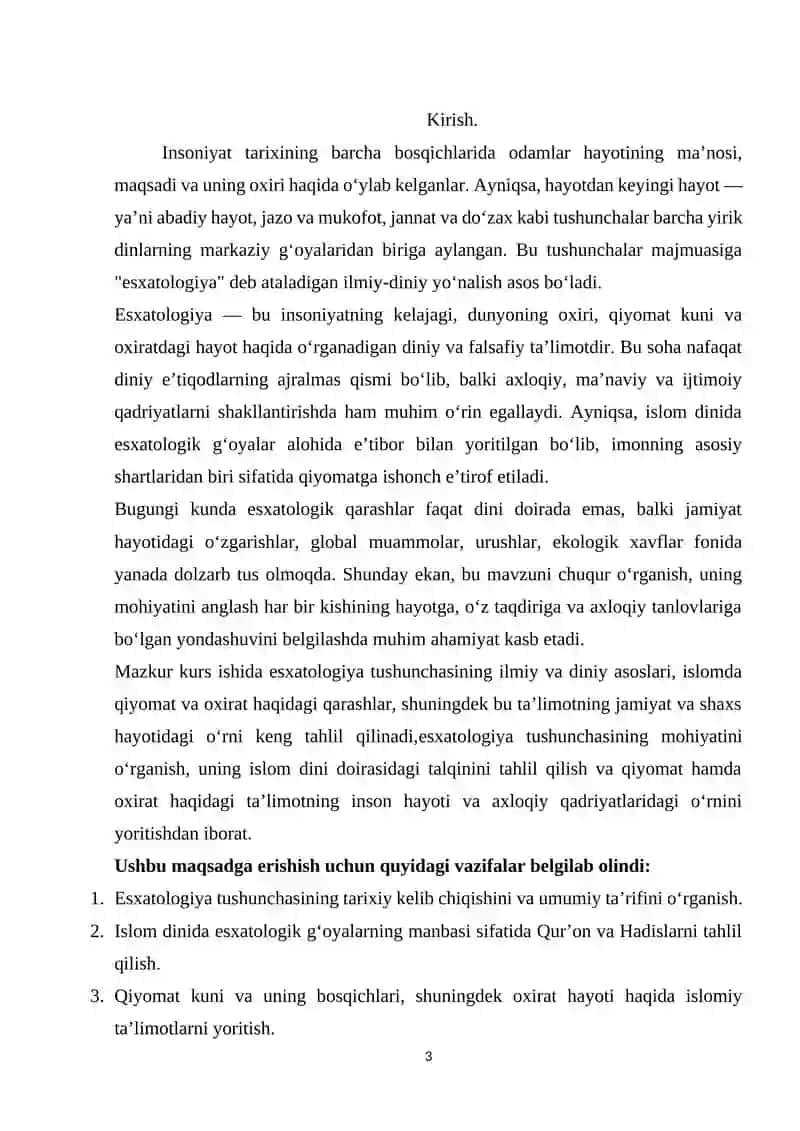 Esxatologiya mohiyati: qiyomat va oxirat 3