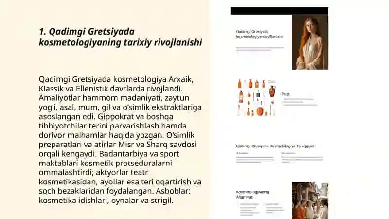 Qadimgi Gretsiyada kosmetologiyaning qo'llanishi 3