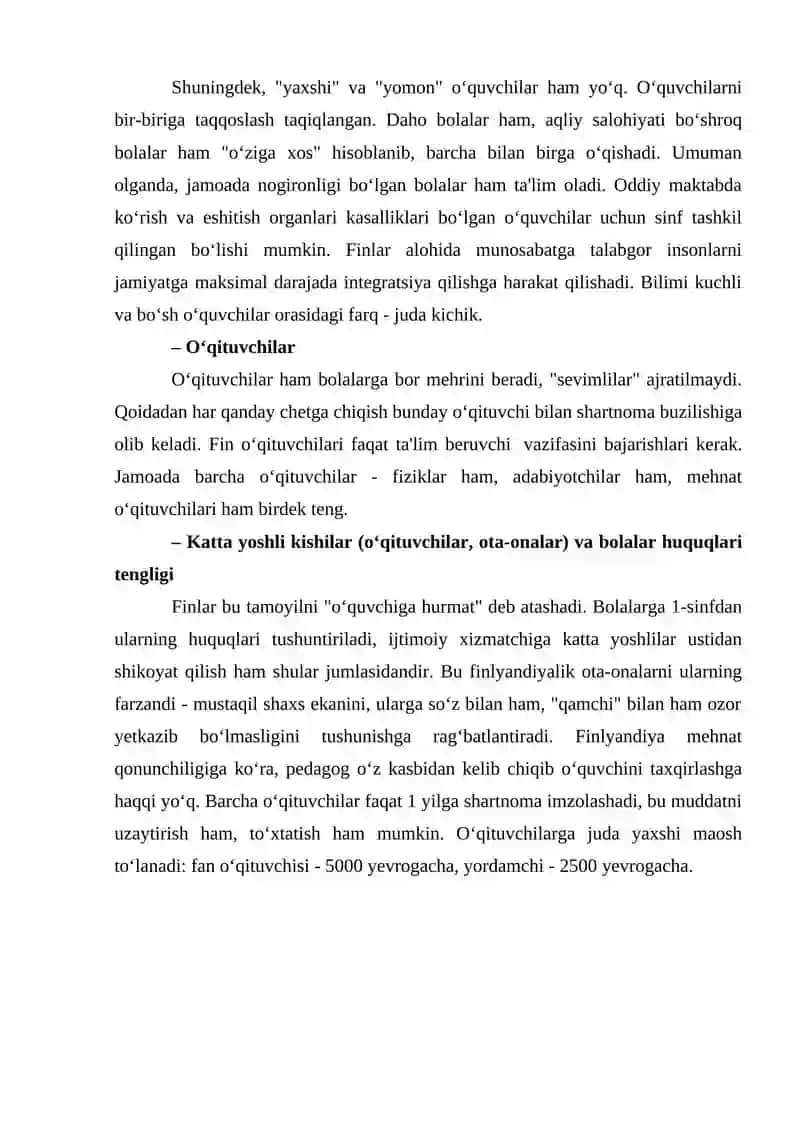 FINLYANDIYA TA'LIM TIZIMI 3