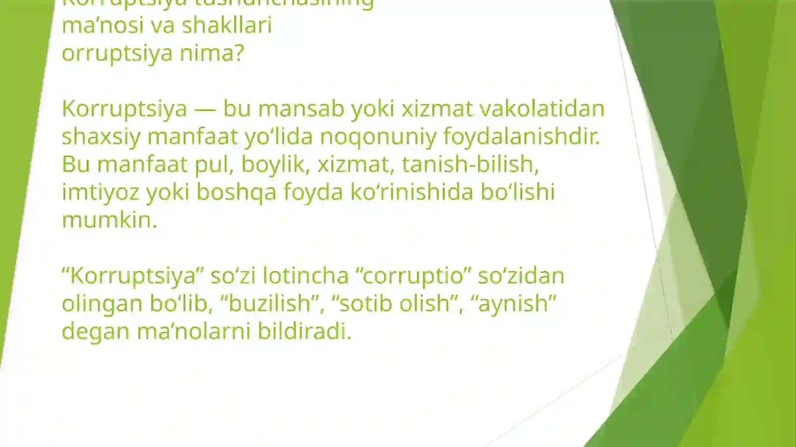 Korruptsiya tushunchasining ma’nosi va shakllari 3
