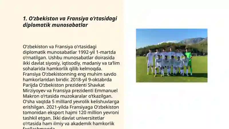 O‘zbekiston va Fransiya o‘rtasidagi diplomatik munosabatlar 3