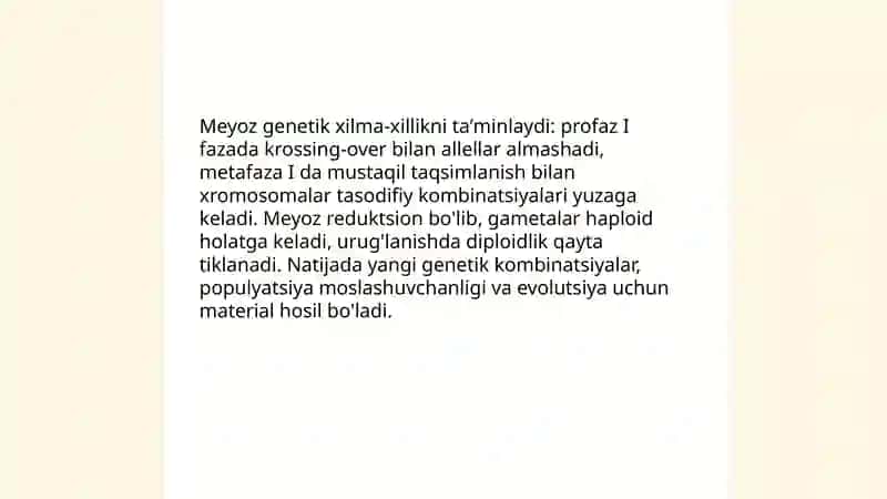Meyozning biologik ahamiyati 3