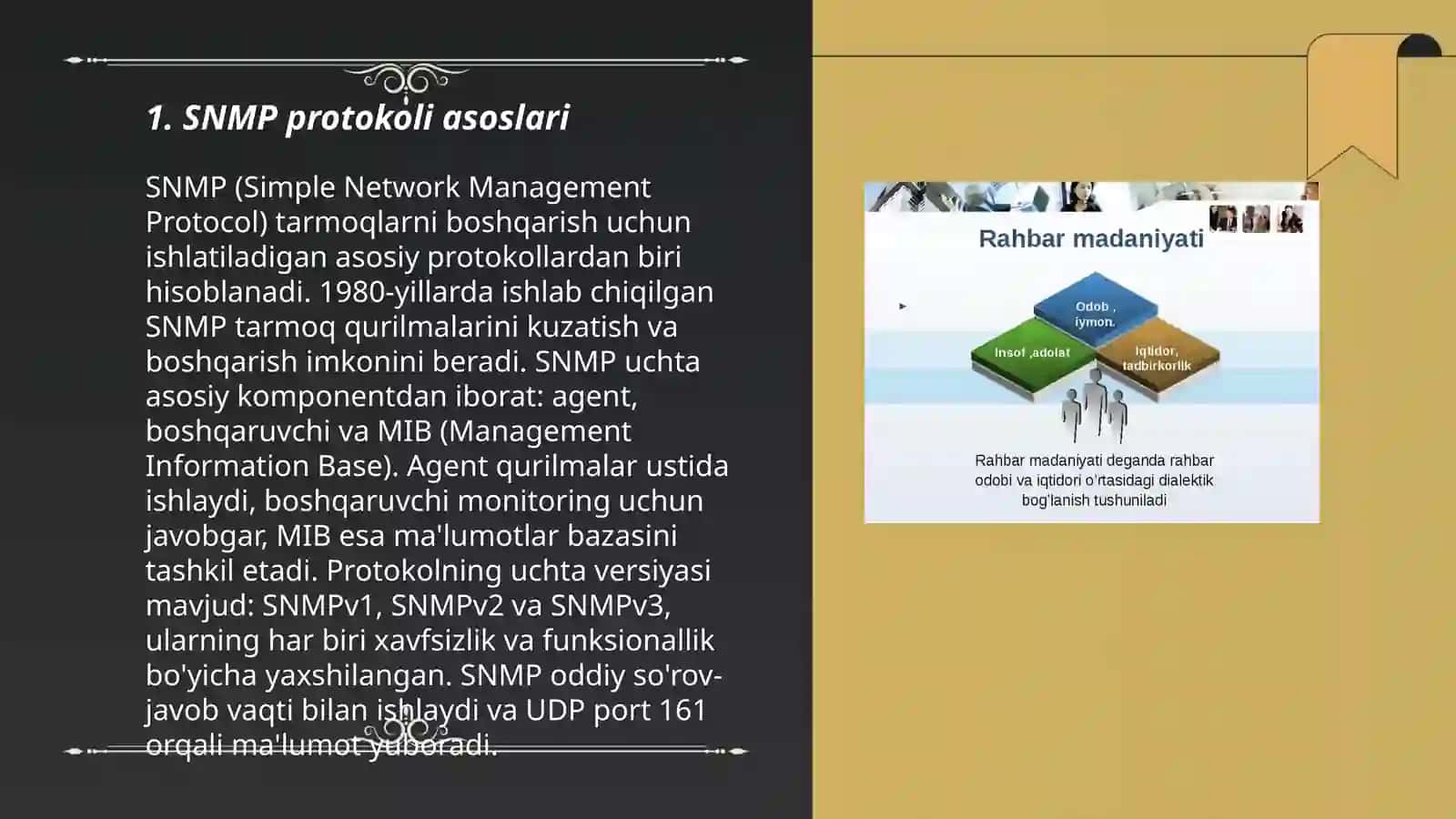 SNMP va boshqa tarmoq boshqaruv protokollari 3