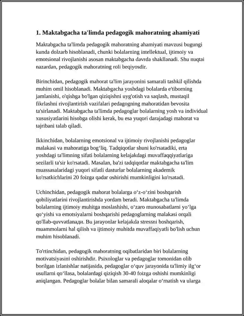 Pedagogik mahoratning ahamiyati maktabgacha ta'limda 3