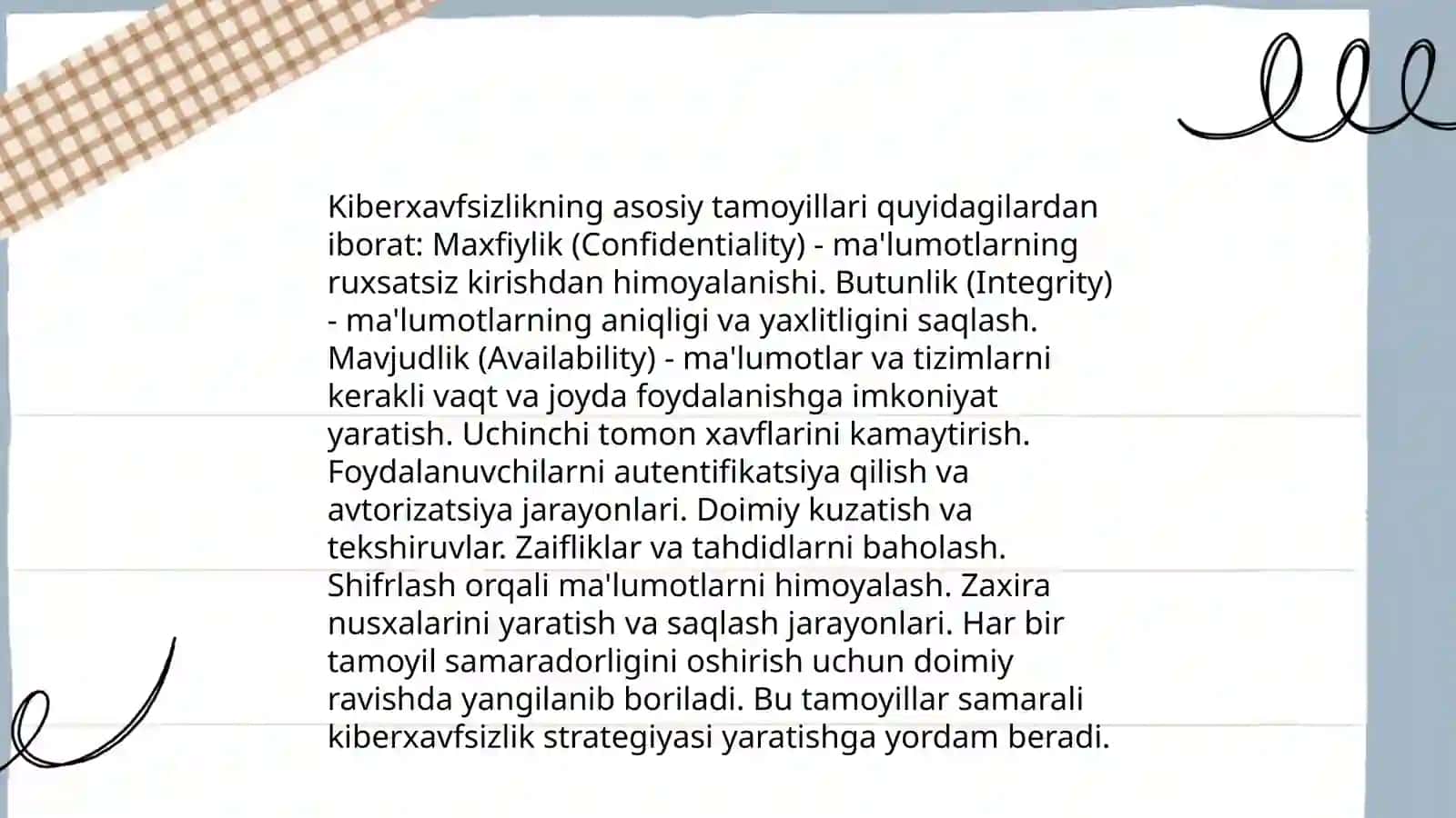 Kiberxavfsizlikning asosiy tamoyillari 3