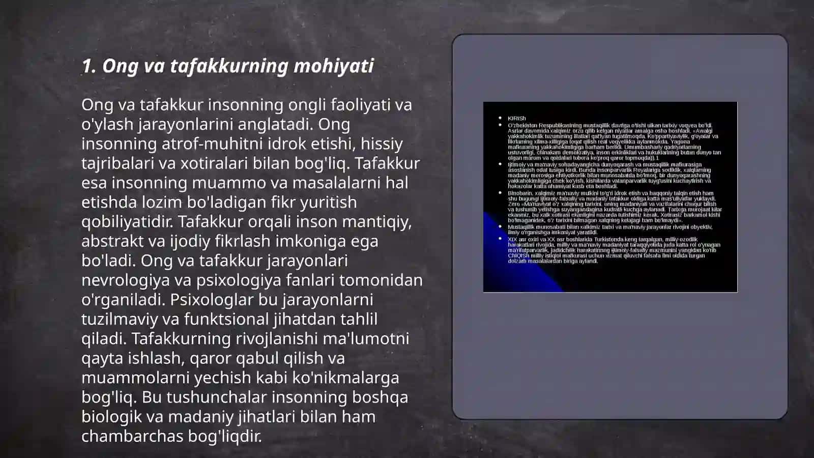 Ong-tafakkur va borliqning birligi 3