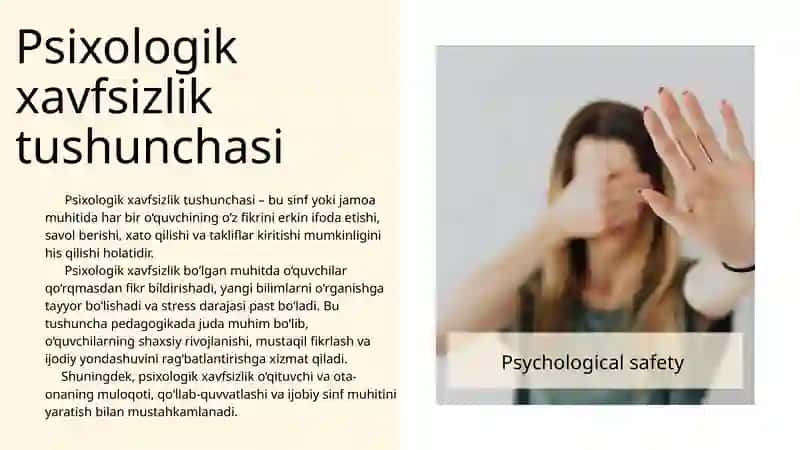 PSIXOLOGIK XAVFSIZLIK VA SINF MUHITI 3