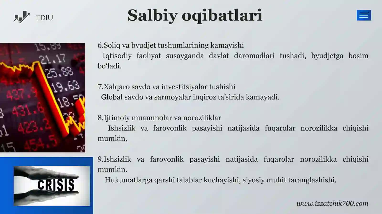 Jahon moliyaviy iqtisodiy inqirozining salbiy oqibatlarini bartaraf etish 3