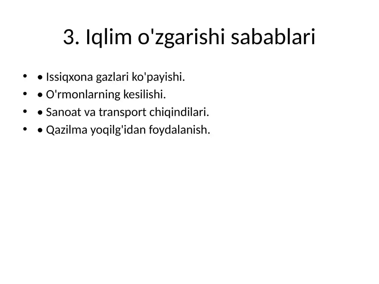 Ekologiya va iqlim o'zgarishi 3
