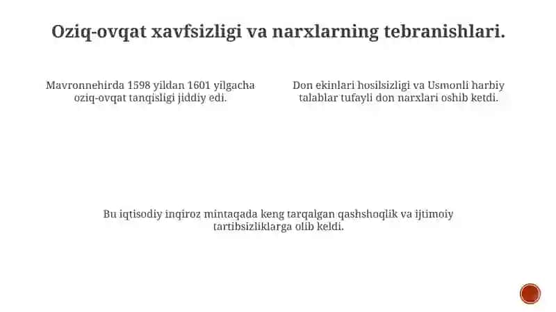 Mavronnehirning Iqtisodiy Konteksti (1598-1601) 3
