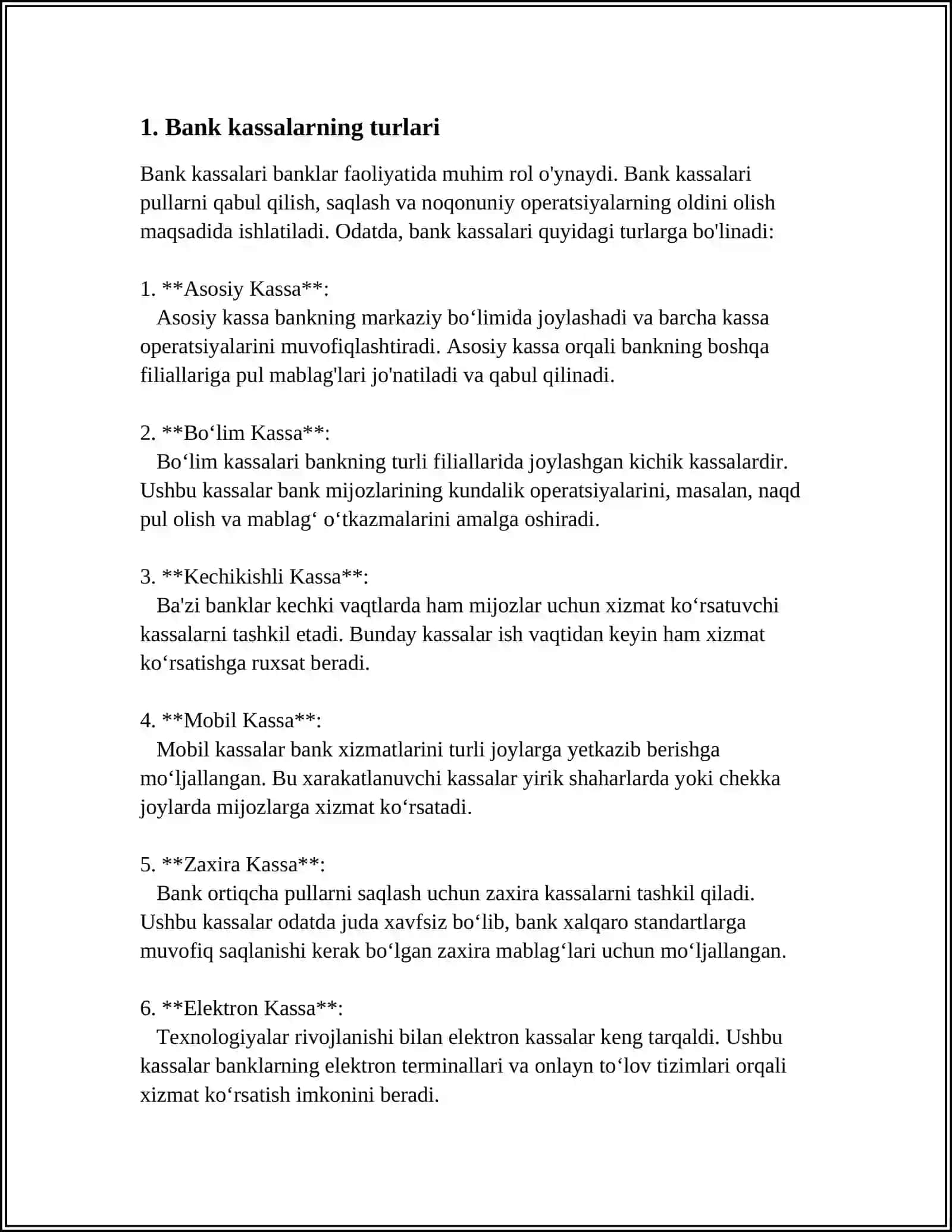 BANK ĶASSALARI TURLARI 3