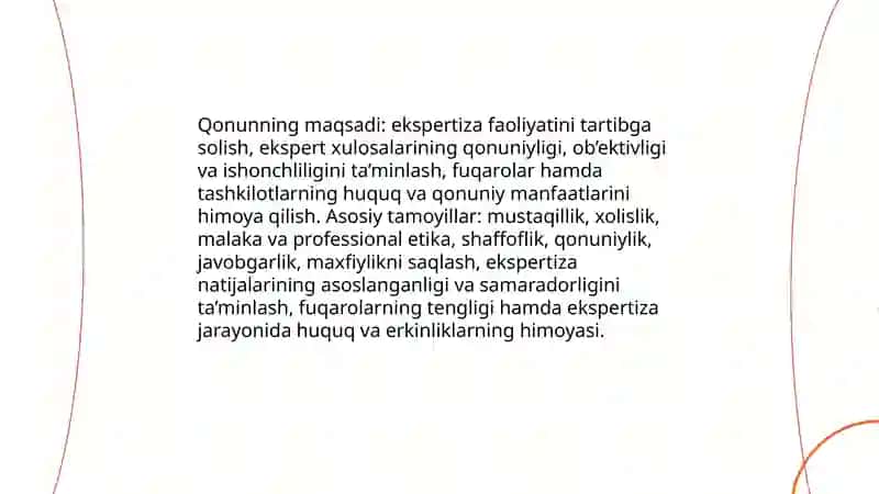 Ekspertiza to‘g‘risida»gi O‘zbekiston Respublikasi Qonuni 3