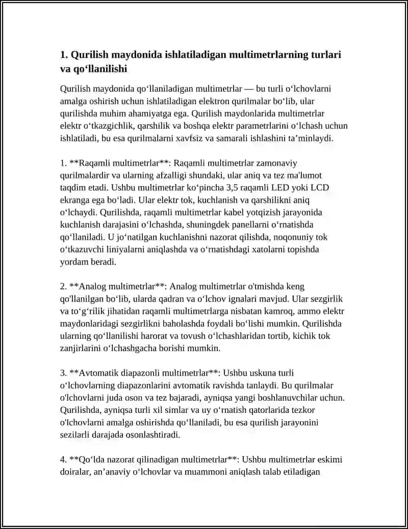 Raqamli multimetrlar 3