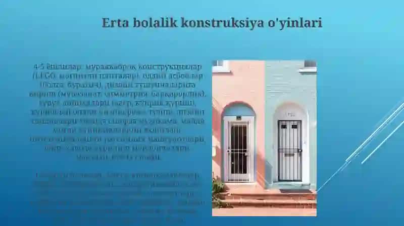 Erta bolalik konstruksiya o'yinlari 3