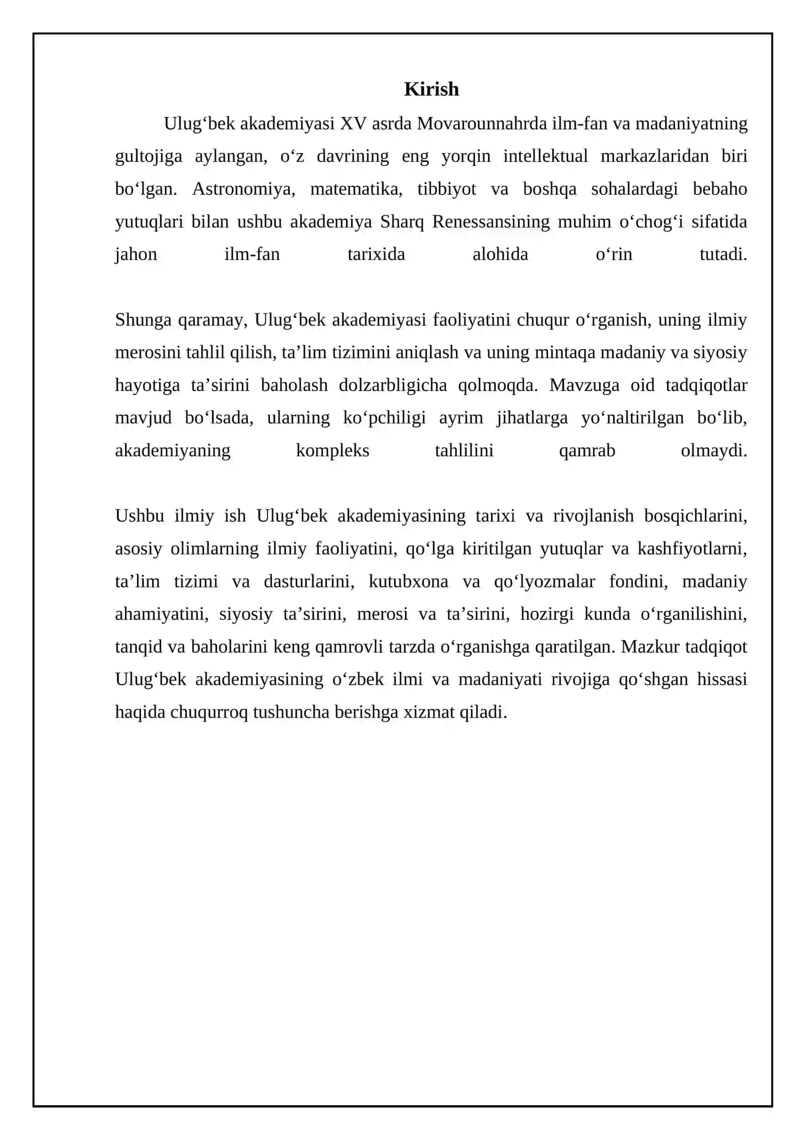 Ulug'bek akademiyasi: Tarix va rivojlanish 3