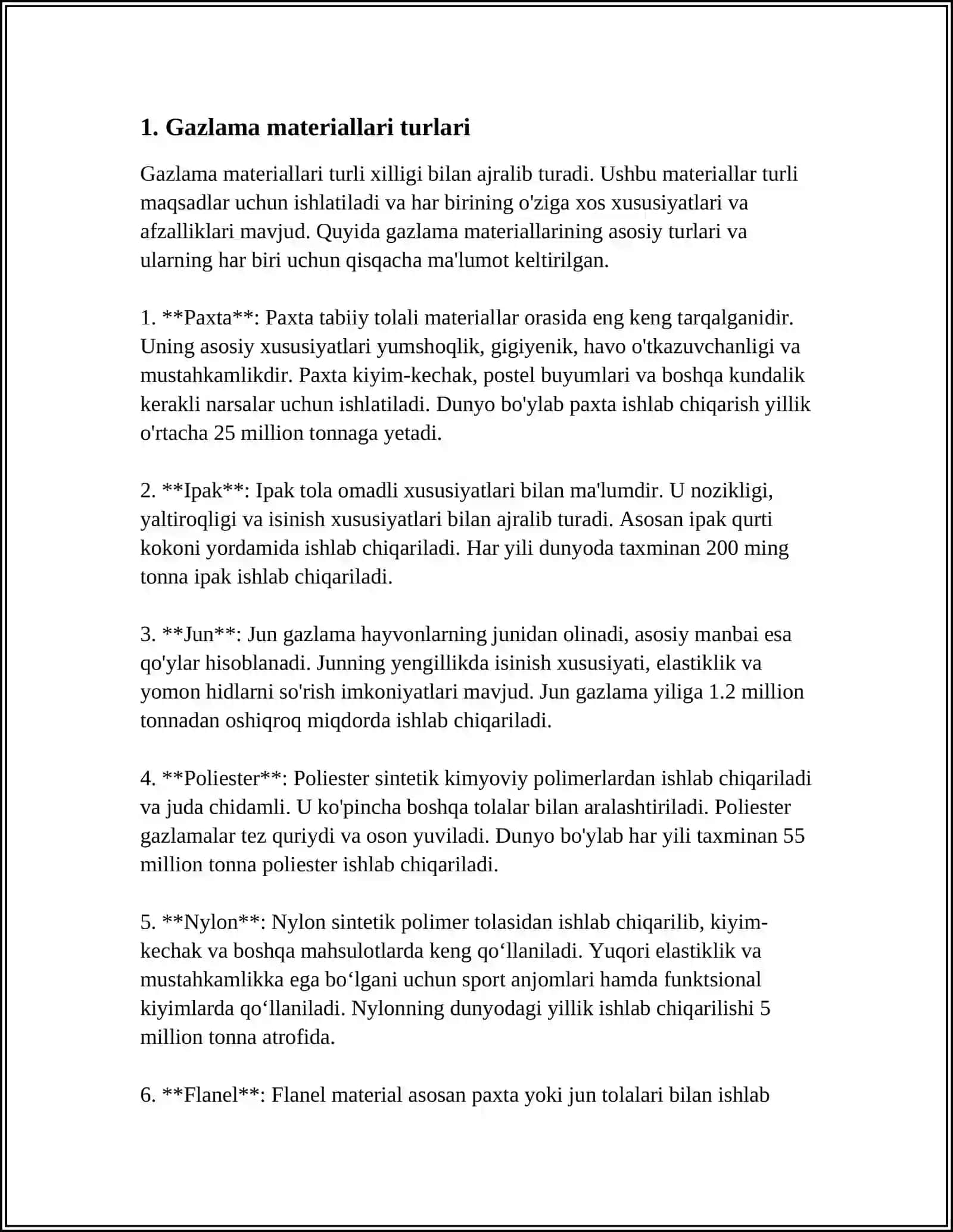 GAZLAMANING SIFATINI BELGILOVCHI STANDARTLAR 3
