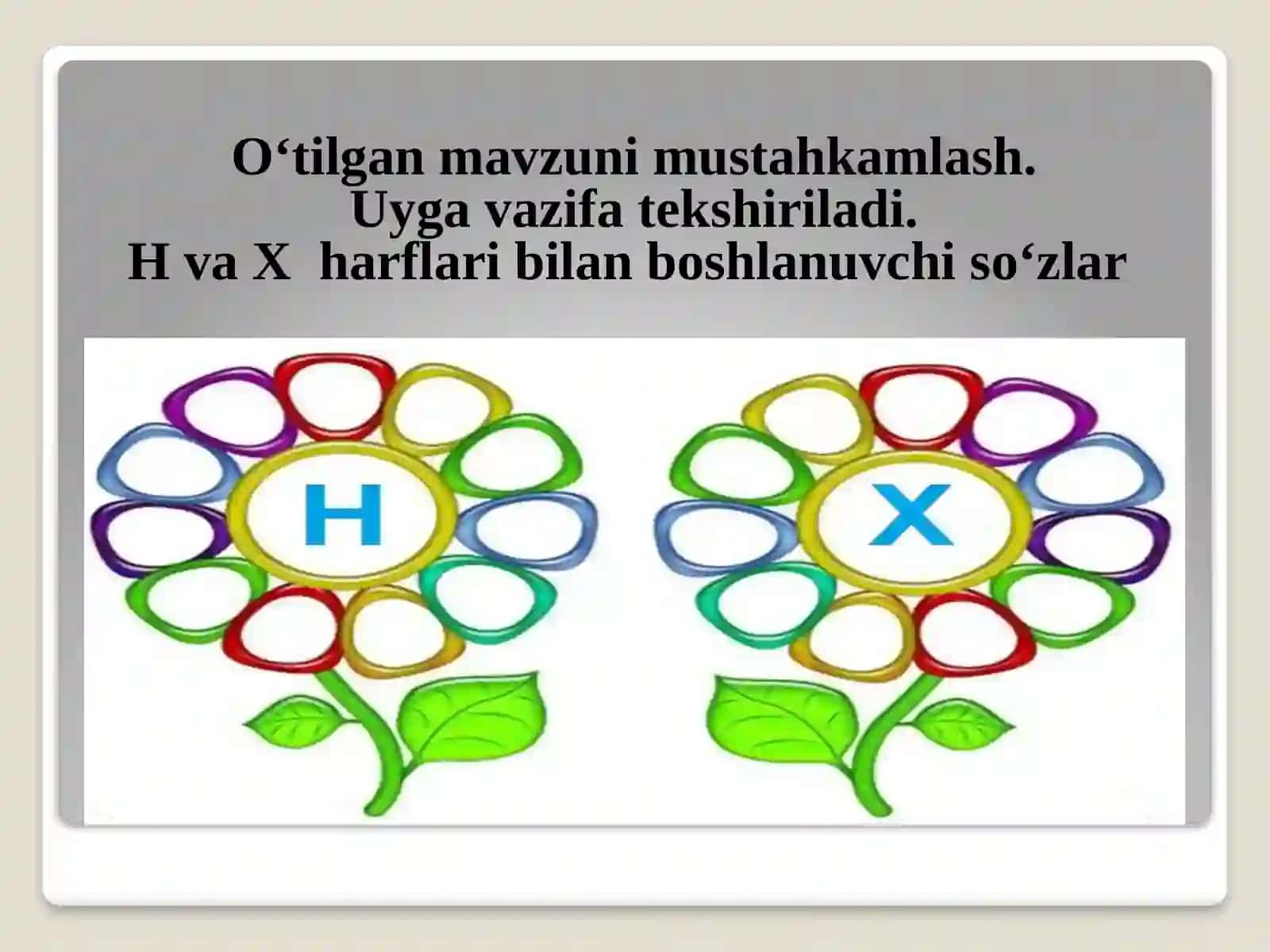 HvaX harflaribilanboshlanuvchi so'zlar 3