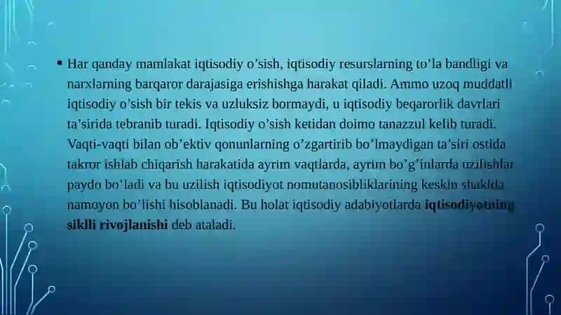 IQTISODIYOTNING SIKLLILIGI 3