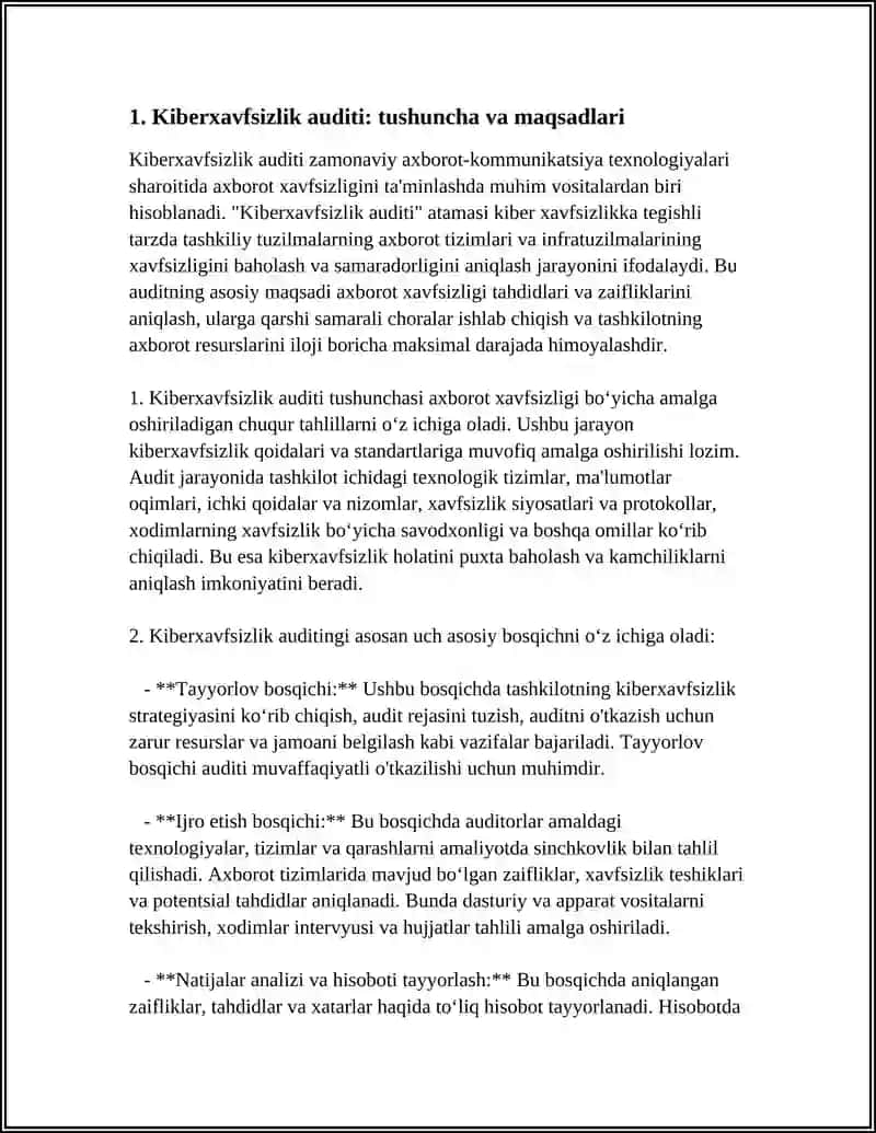 KIBERXAVFSIZLIK AUDITI VA UNING METODOLOGIYASI 3