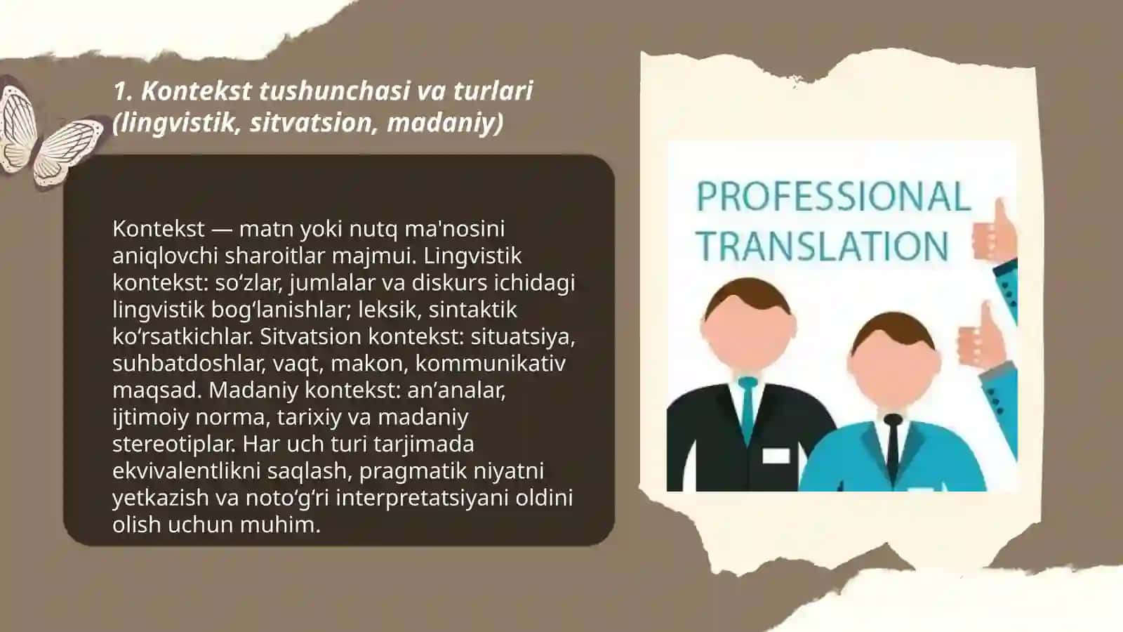 Kontekst, pragmatika va ekvivalentlik. Va ularning tarjimadagi ahamiyati 3
