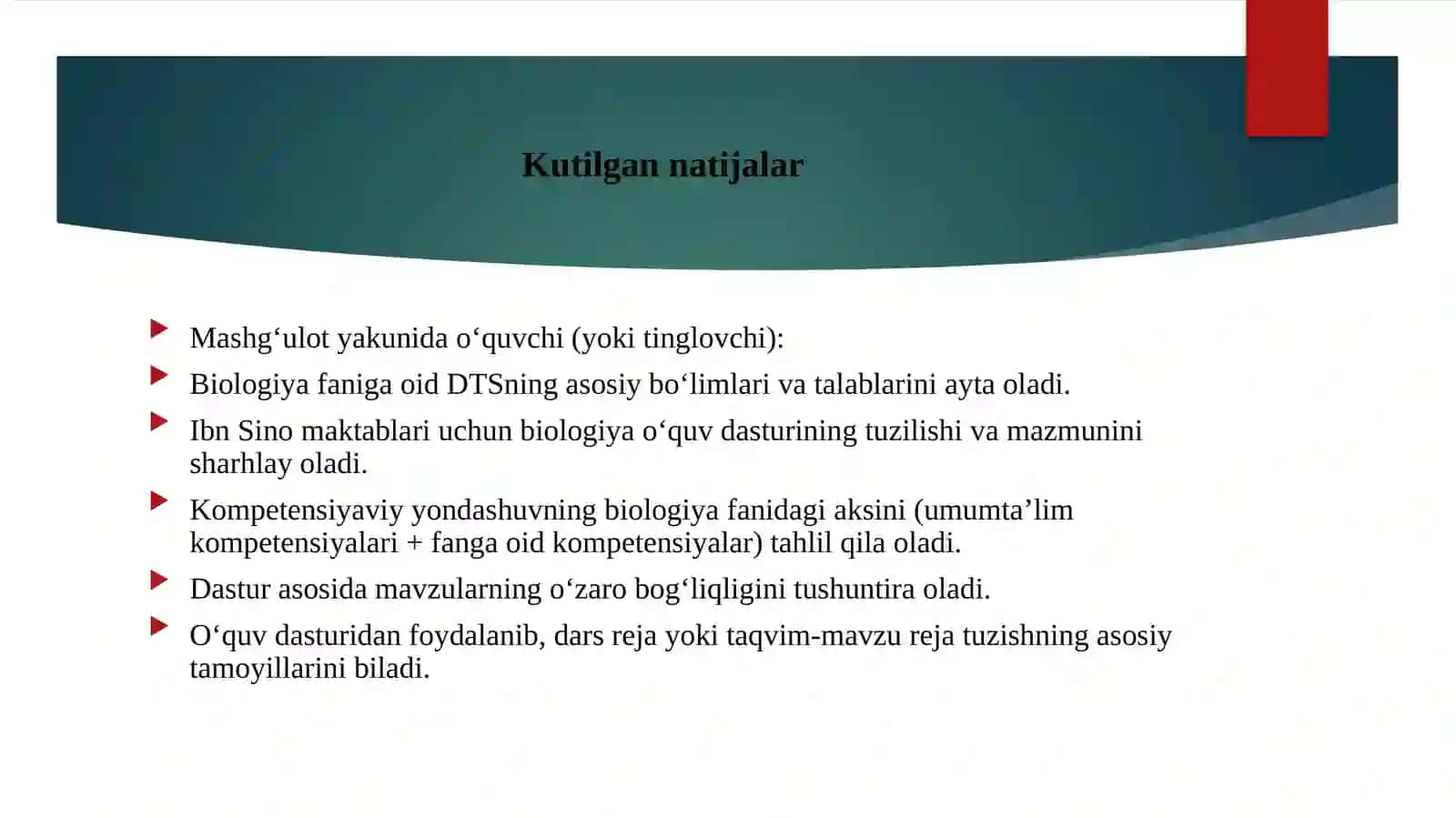 Biologiya fanidan DTS o'quv dasturi 3