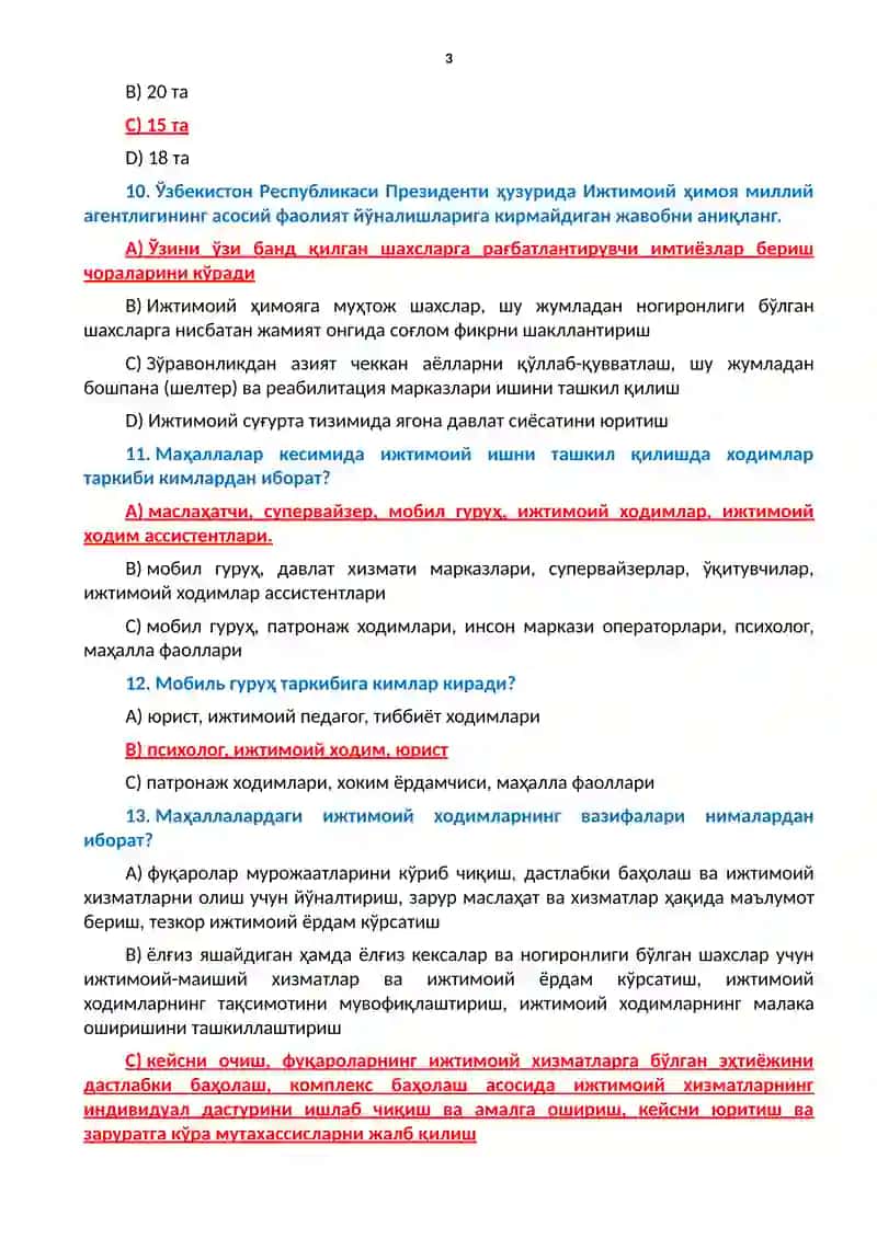 Argos testlari va javoblari 3