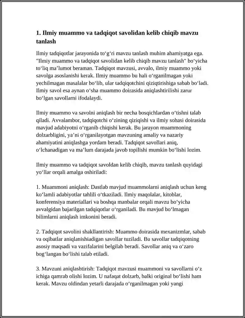 TADQIQOT MAVZUSINI TANLASH YO'LLARI 3