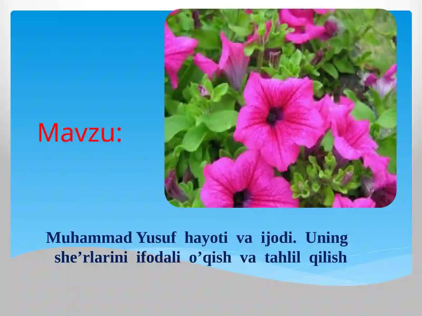 Muhammad Yusuf hayoti va ijodini o'rganish 3