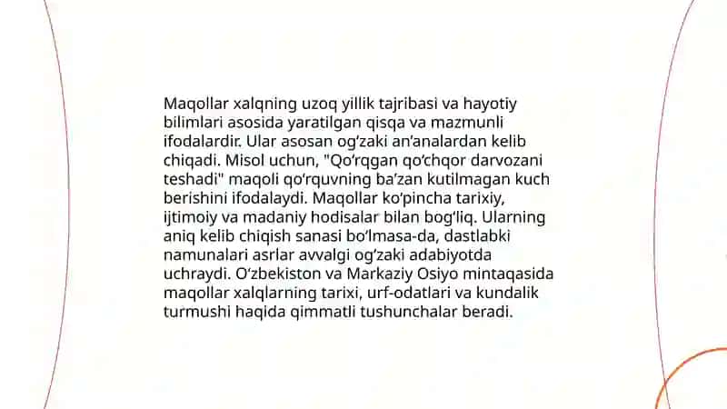 Maqollar va ularning òrganilish.Naqllar 3