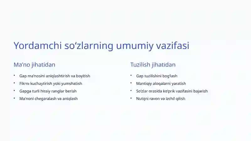 Yordamchi soʻz turkumlari 3