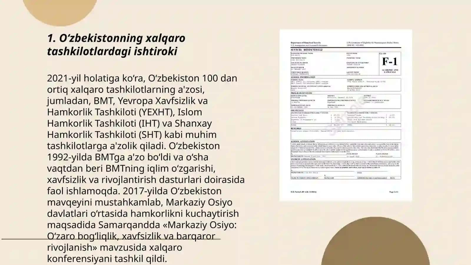 Oʻzbekiston xalqaro munosabatlarning toʻla huquqli subekti 3