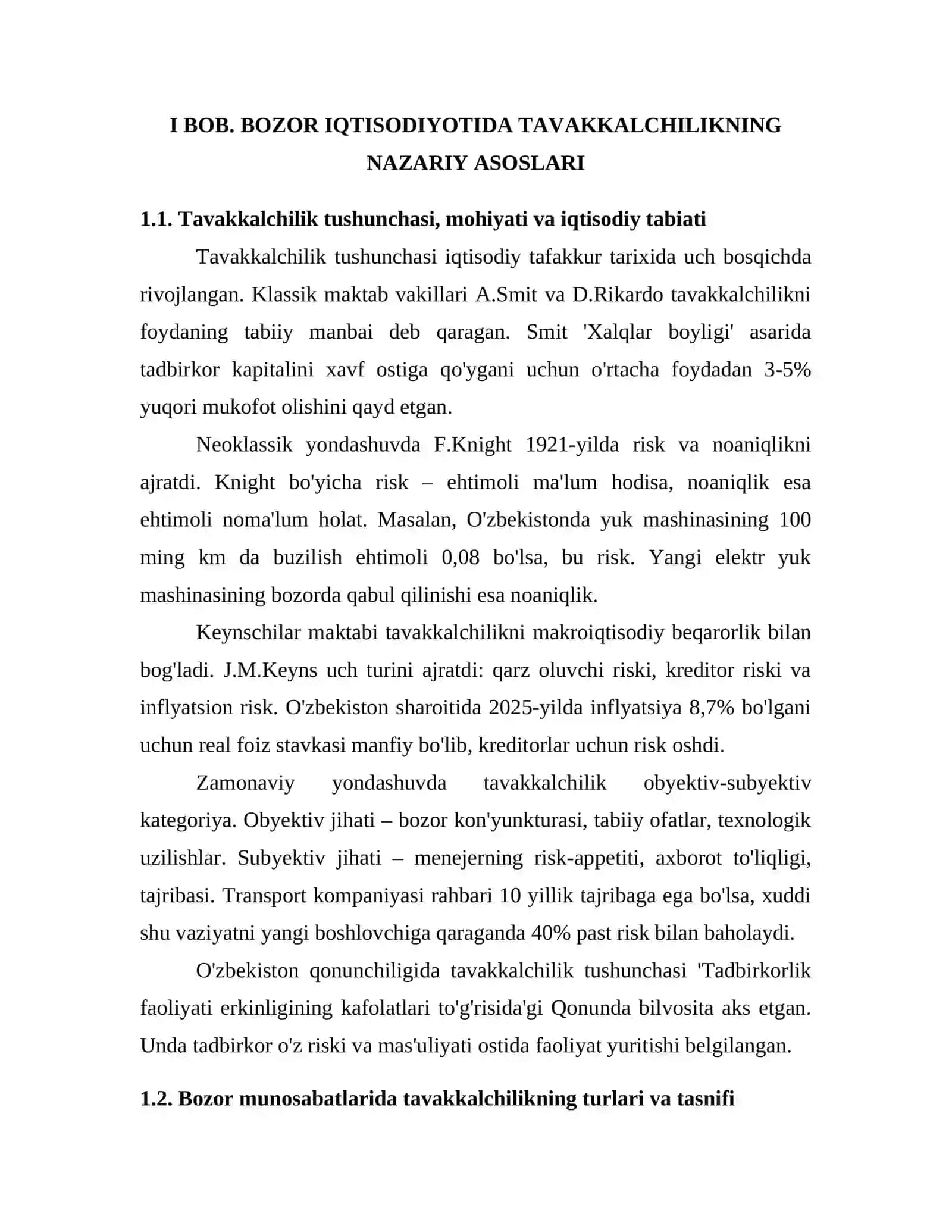 Bozor va tavakkalchilik 3
