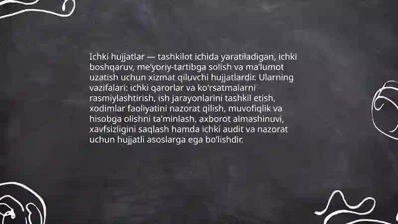 Ichki va tashqi hujjatlar 3