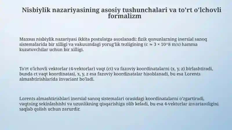 Elektrodinamikaning relyativistik ifodasi 3
