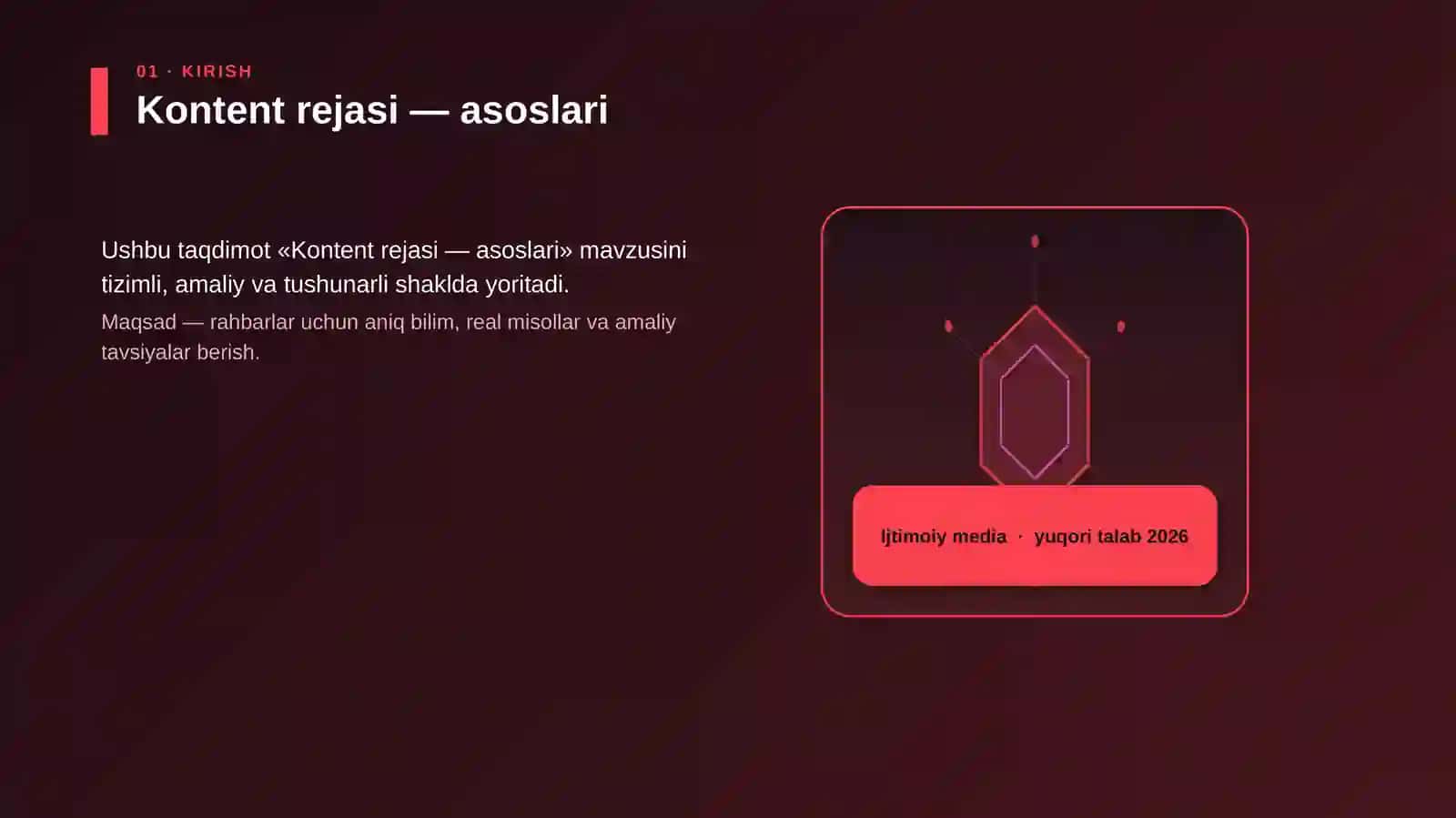 Kontent rejasi — asoslari 3