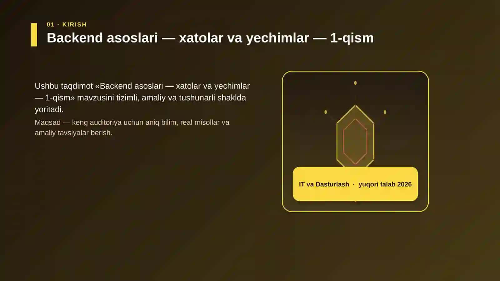 Backend asoslari — xatolar va yechimlar — 1-qism 3