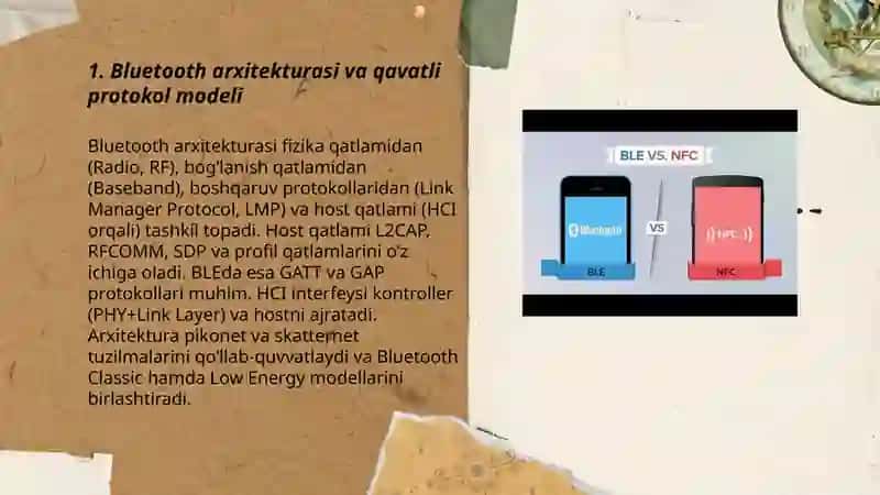 Mobil tarmoqlarda ma’lumot uzatish protokollari (Bluetooth, NFC, Wi-Fi Direct) 3