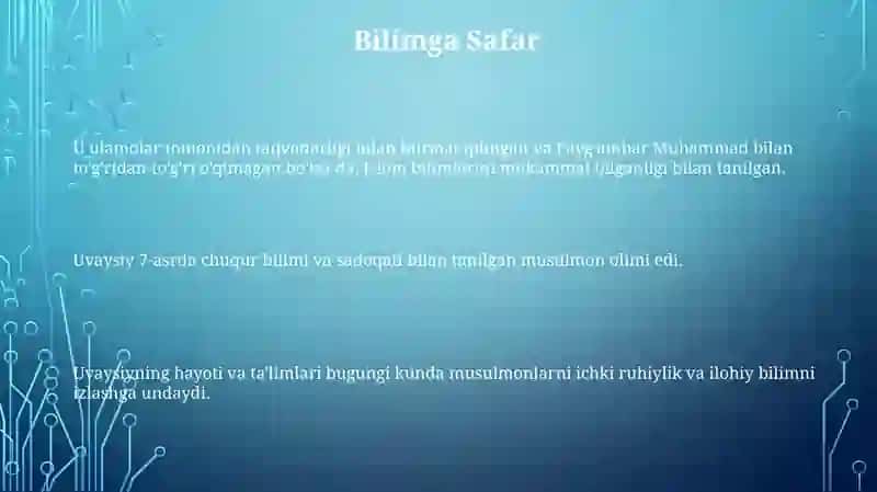 Uvaysiy hayoti va ijodi 3
