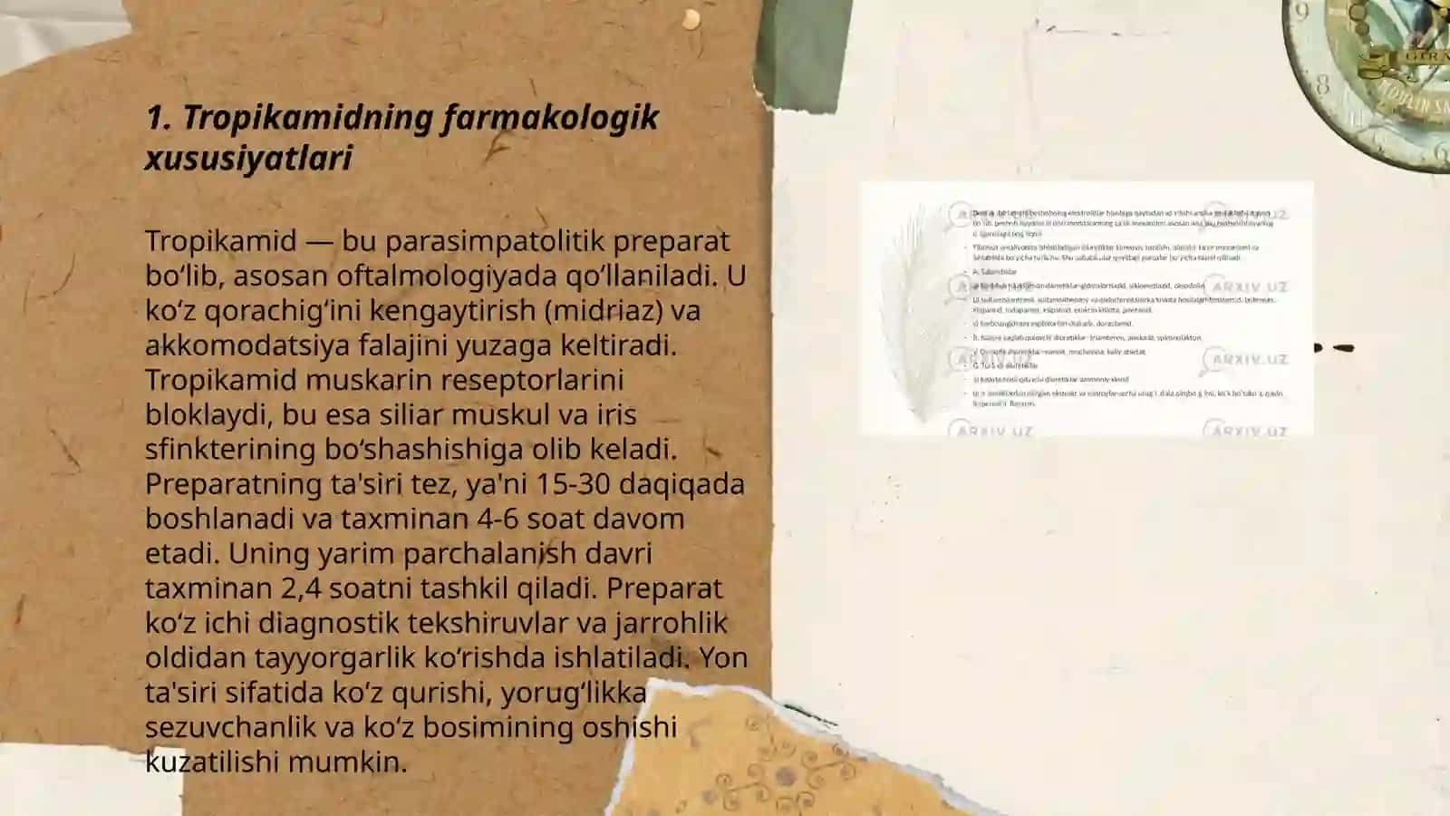 Tropikamid dori vositasining farmakologiyasi 3
