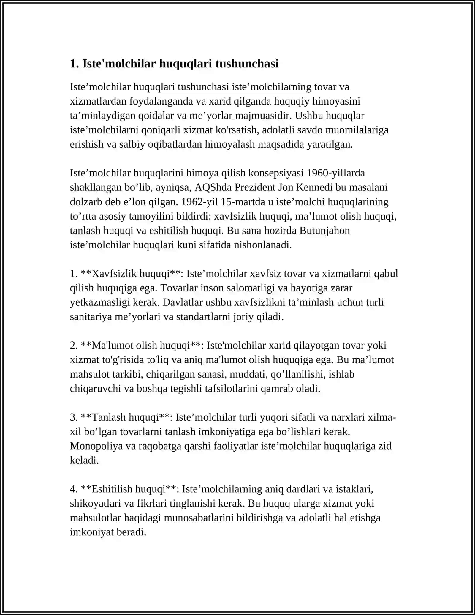 ISTEʼMOLCHILAR HUQUQLARI USTUNLIGI 3