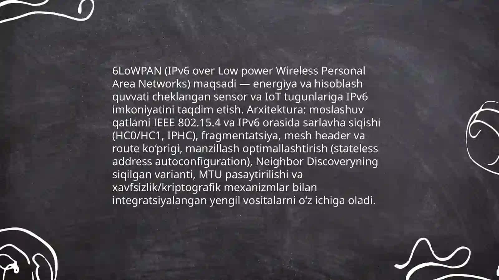 6LoWPAN (IPv6 over Low power Wireless Personal Area Networks) 3