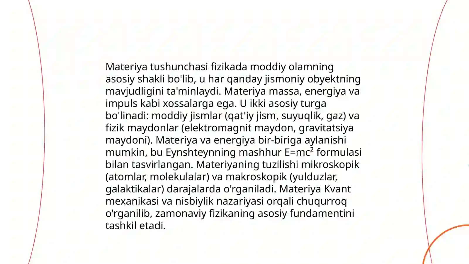 Materiyaga oid konsepsiyalar tasnifi 3